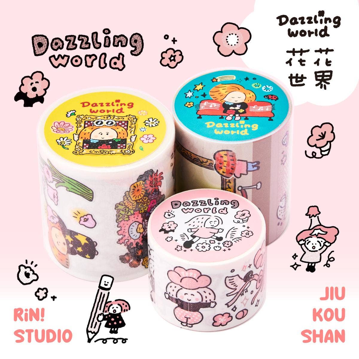 Writable washi tape - Dazzling World | Jourrnal Tape | RiN! Studio