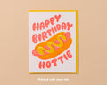 Happy Birthday Hottie Letterpress Card – Hot Dog Design, Made in USA