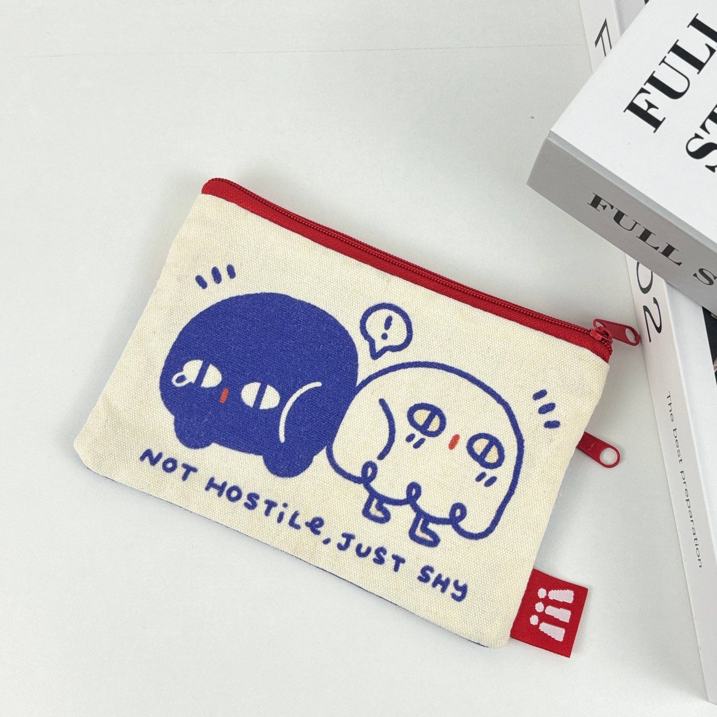 SHAI Canvas Cosmetic Bag – Cute Zipper Pouch with Inner Pocket