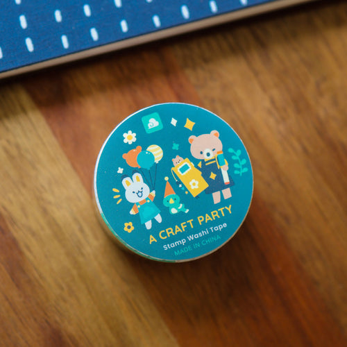 Thousand Skies Stamp Washi Tape – Colorful Decorative Crafting Tape for Journaling