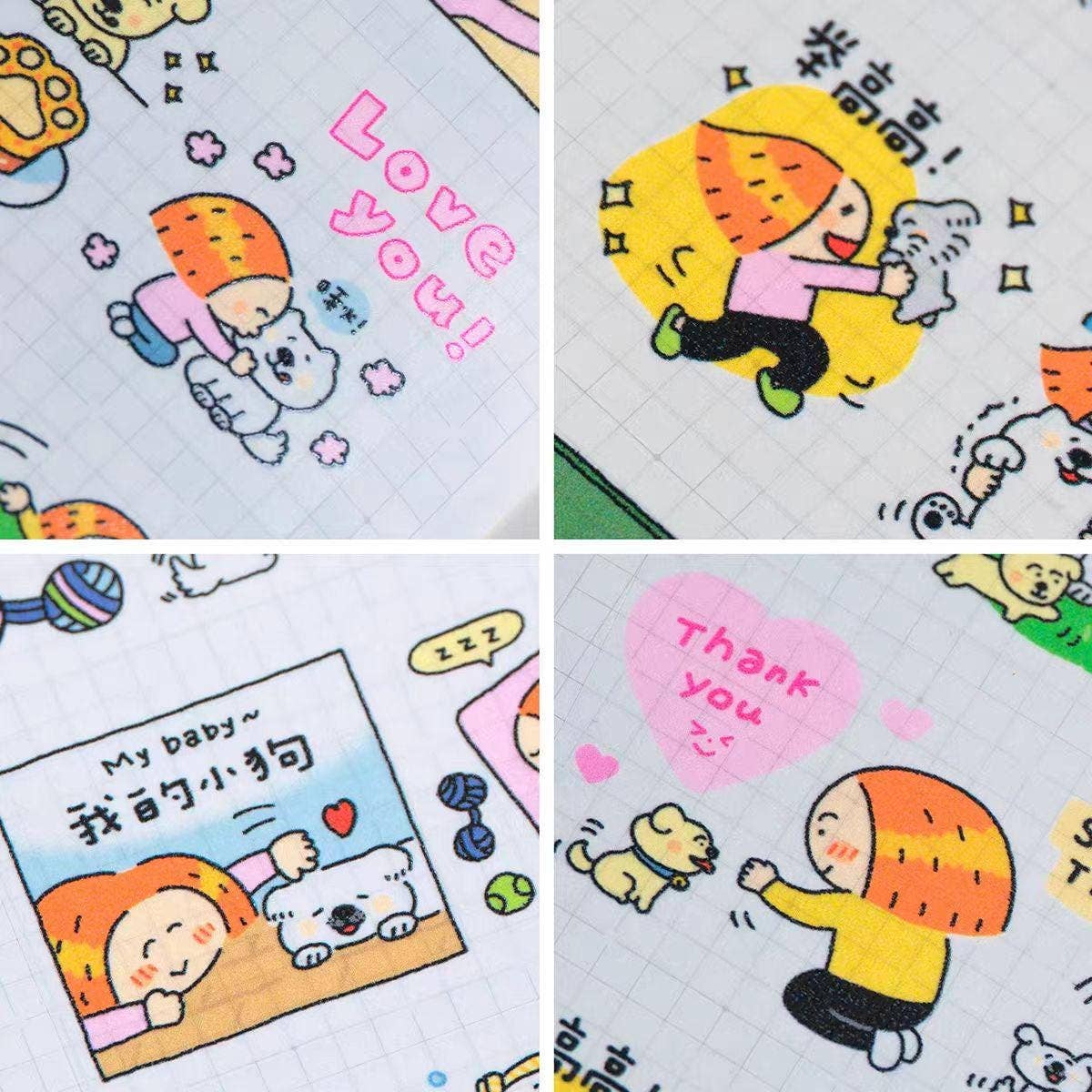 Dog Washi Tape | Life with Fur Babies, Kawaii Journal Tape