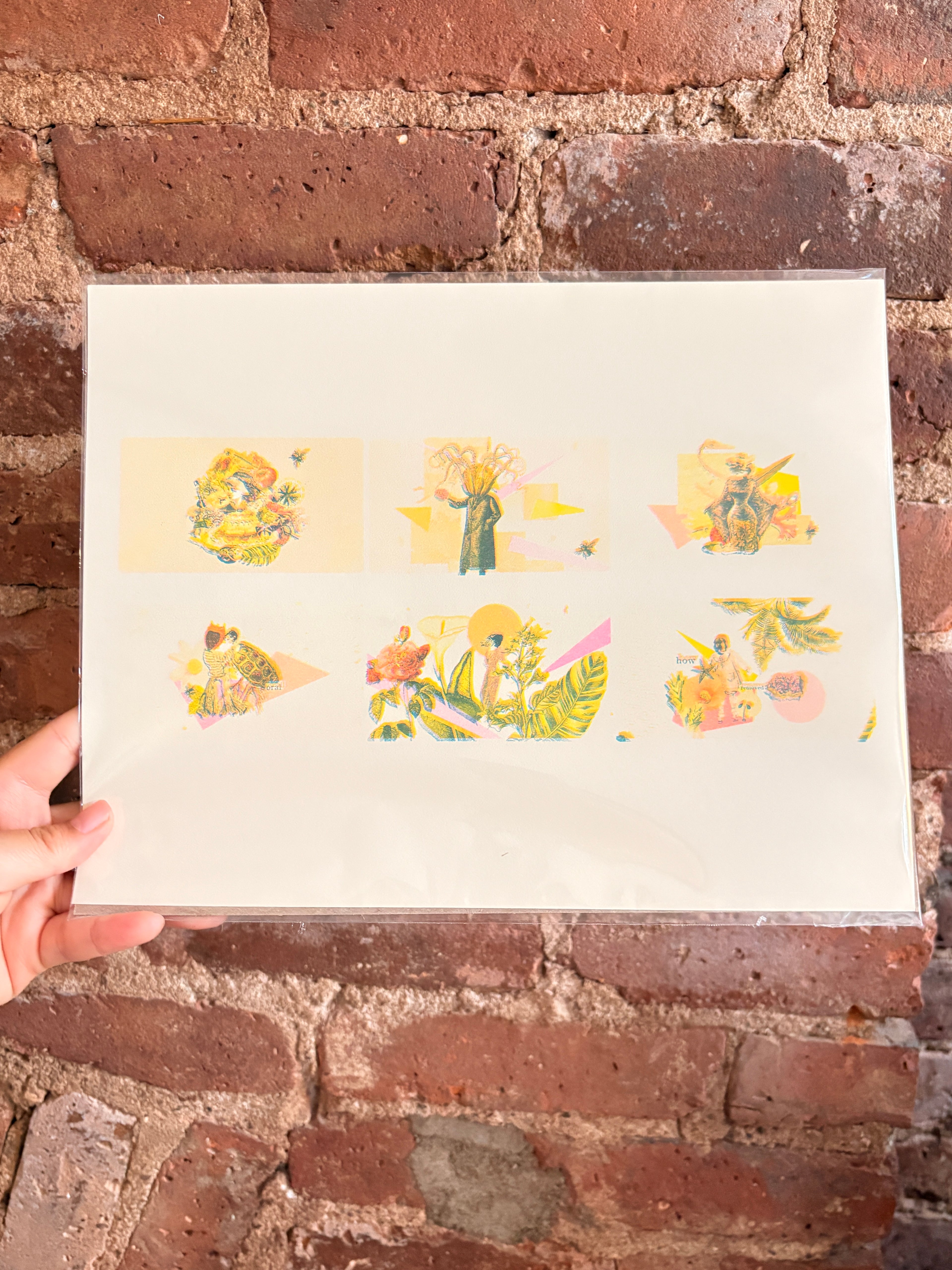 Surreal Collage Riso Art Print | 11×8.5 Landscape Letter Size Wall Art