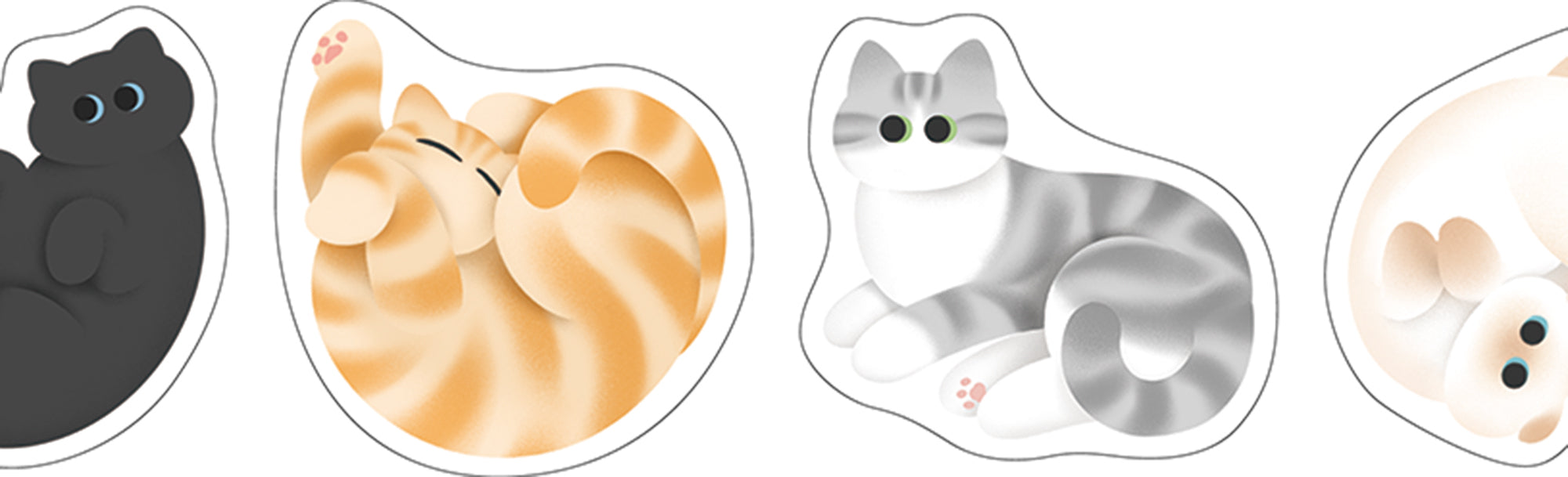 SODA transparent Masking Tape 1.2" Shaped / Rolling Cat