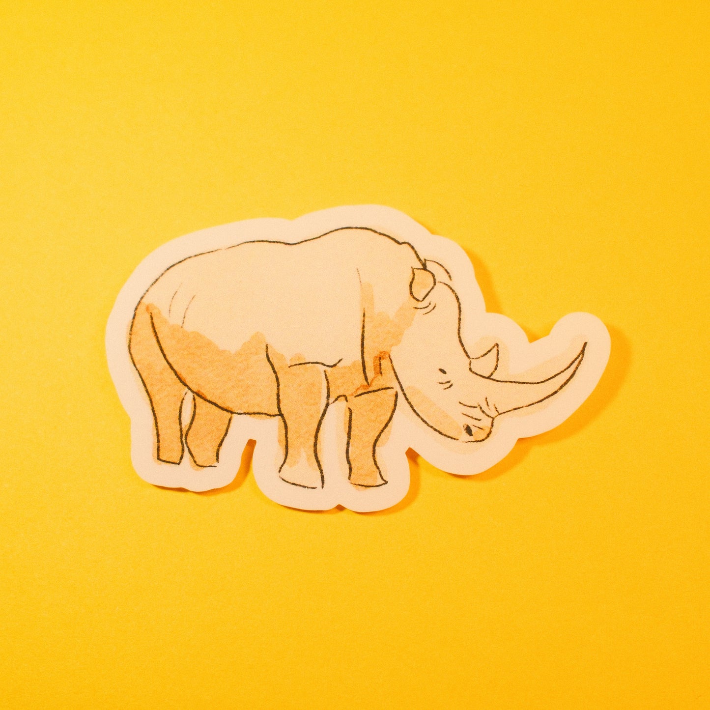 Clear Waterproof Rhino Sticker – 3x1.5" Vinyl Wildlife Decal