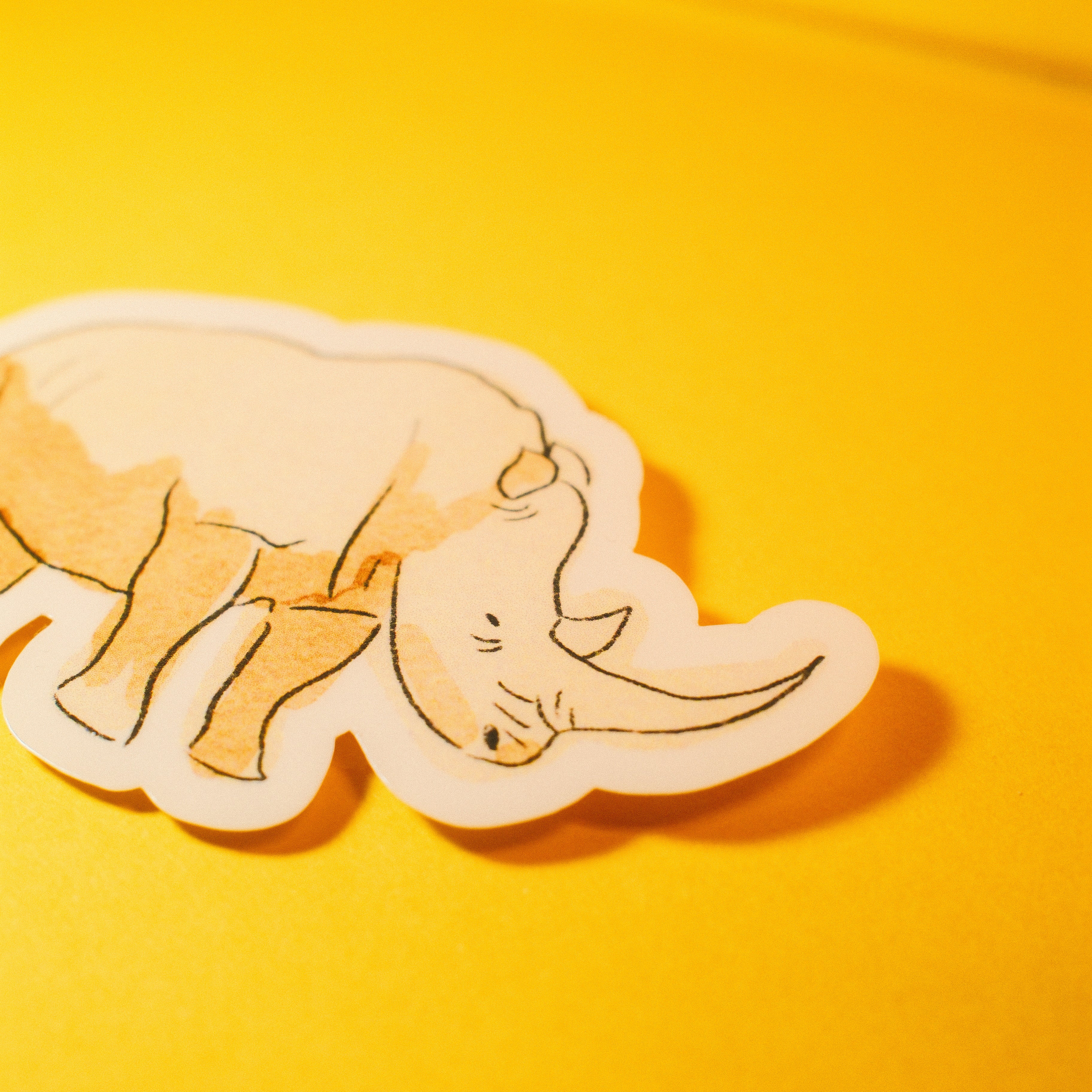 Clear Waterproof Rhino Sticker – 3x1.5" Vinyl Wildlife Decal