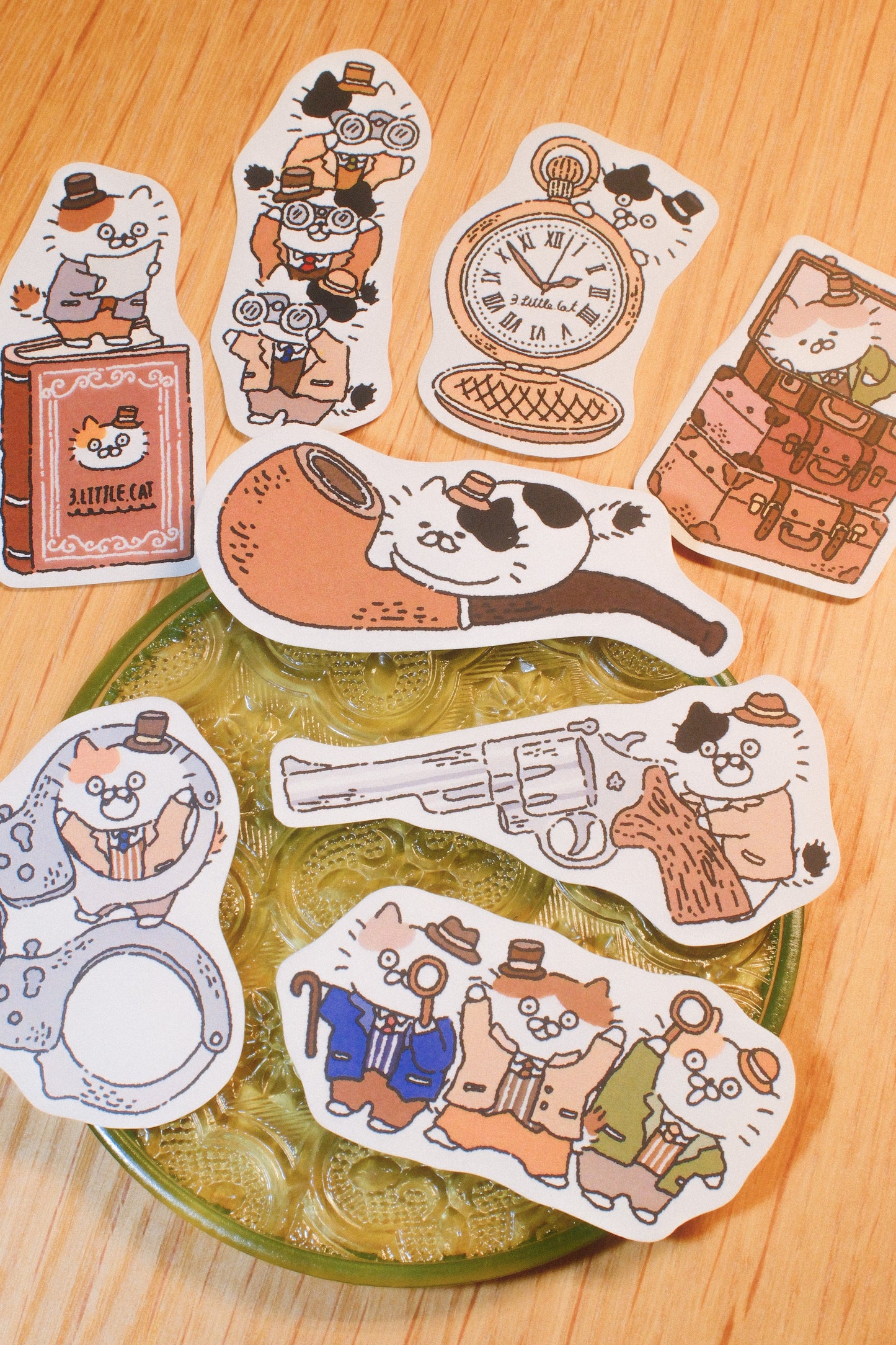 3 Little Cats Retro Stickers | Planner Sticker Pack
