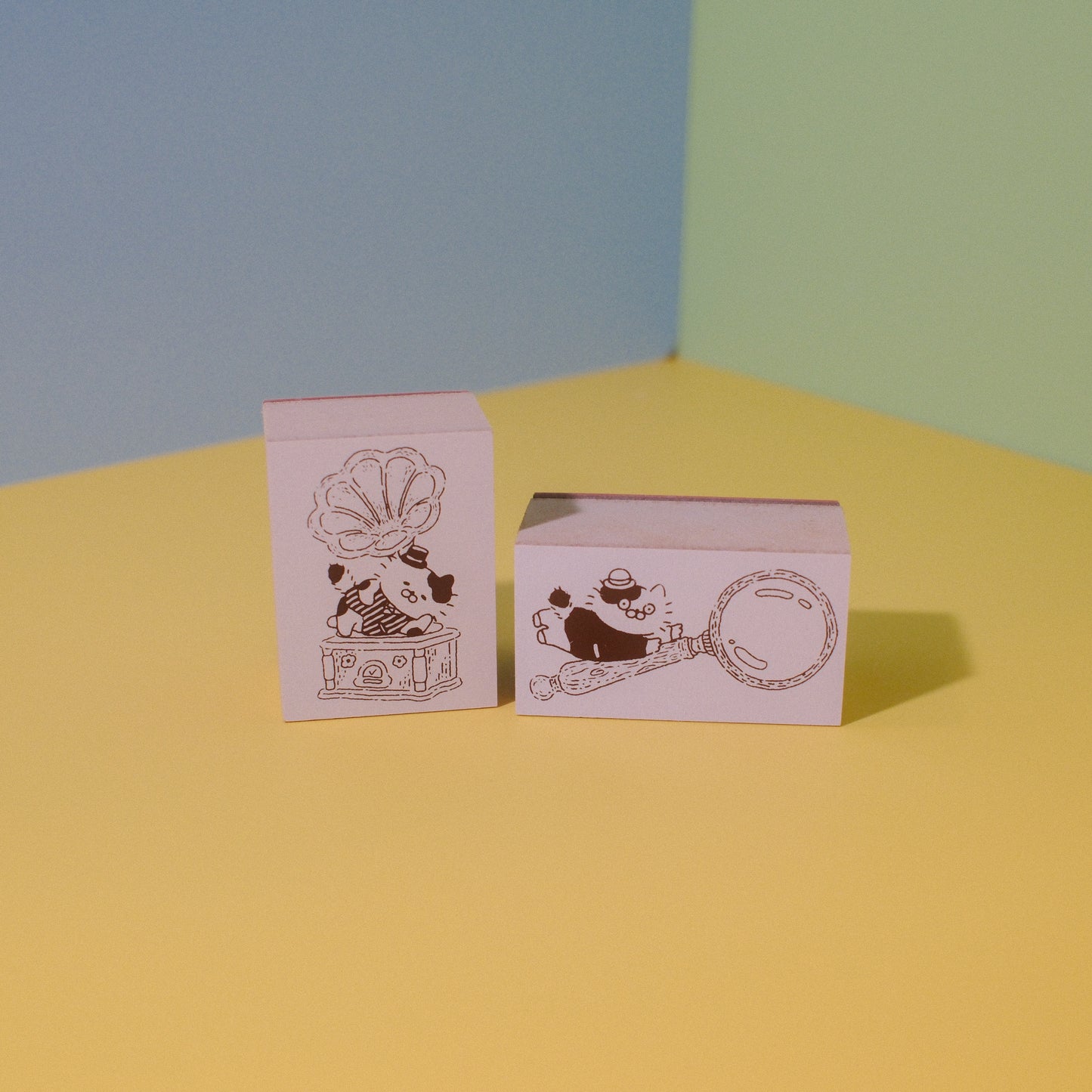 3 Little Cats ✦ Vintage Detective Society Wooden Stamp