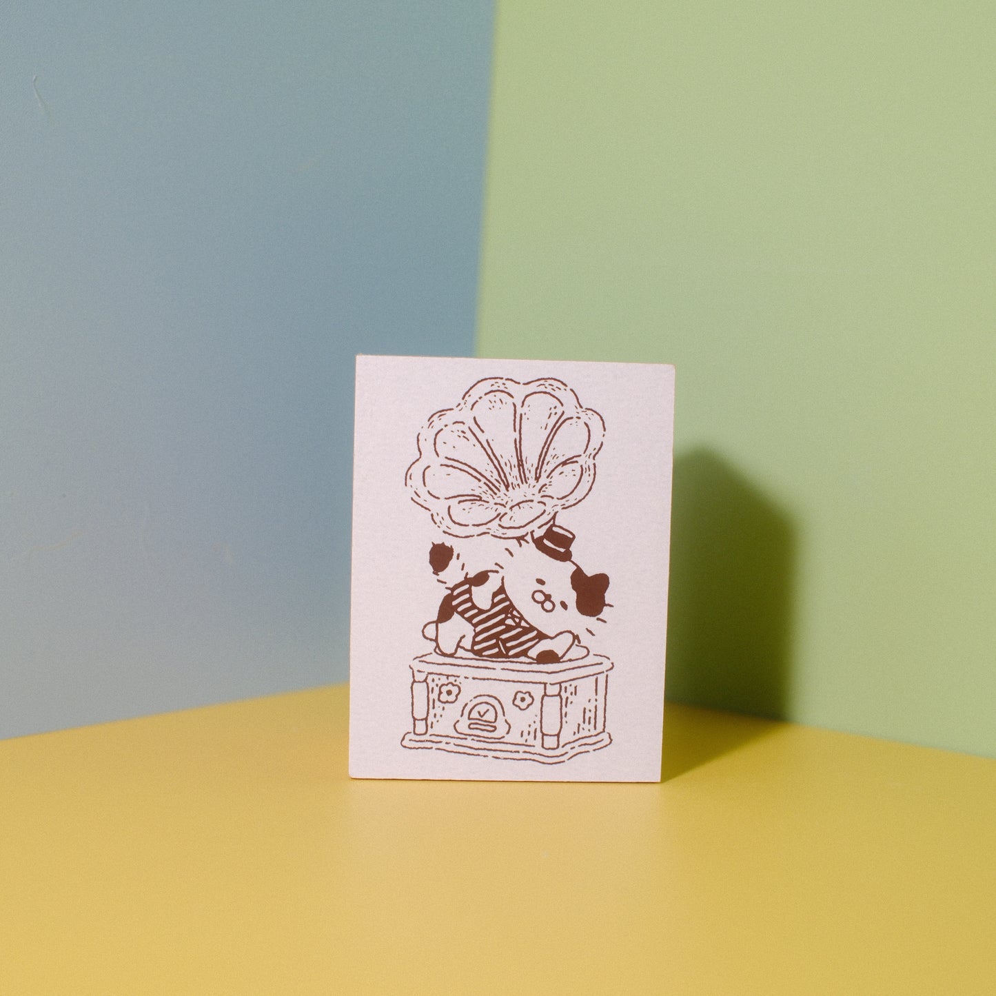 3 Little Cats ✦ Vintage Detective Society Wooden Stamp