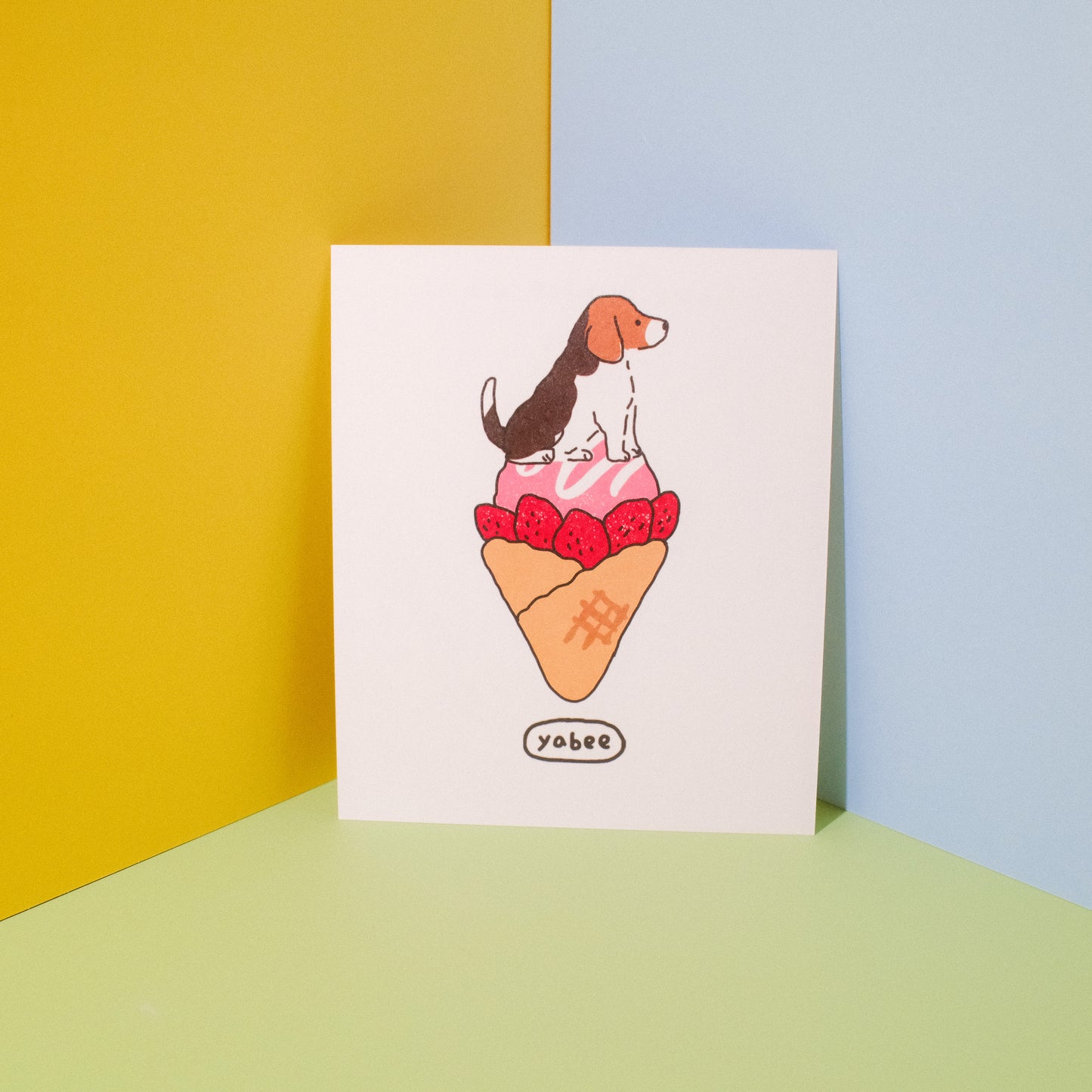 Yabee Happy Zoo Dog Dessert Mini Postcard | Double-Sided Journaling Cards (6 Designs)