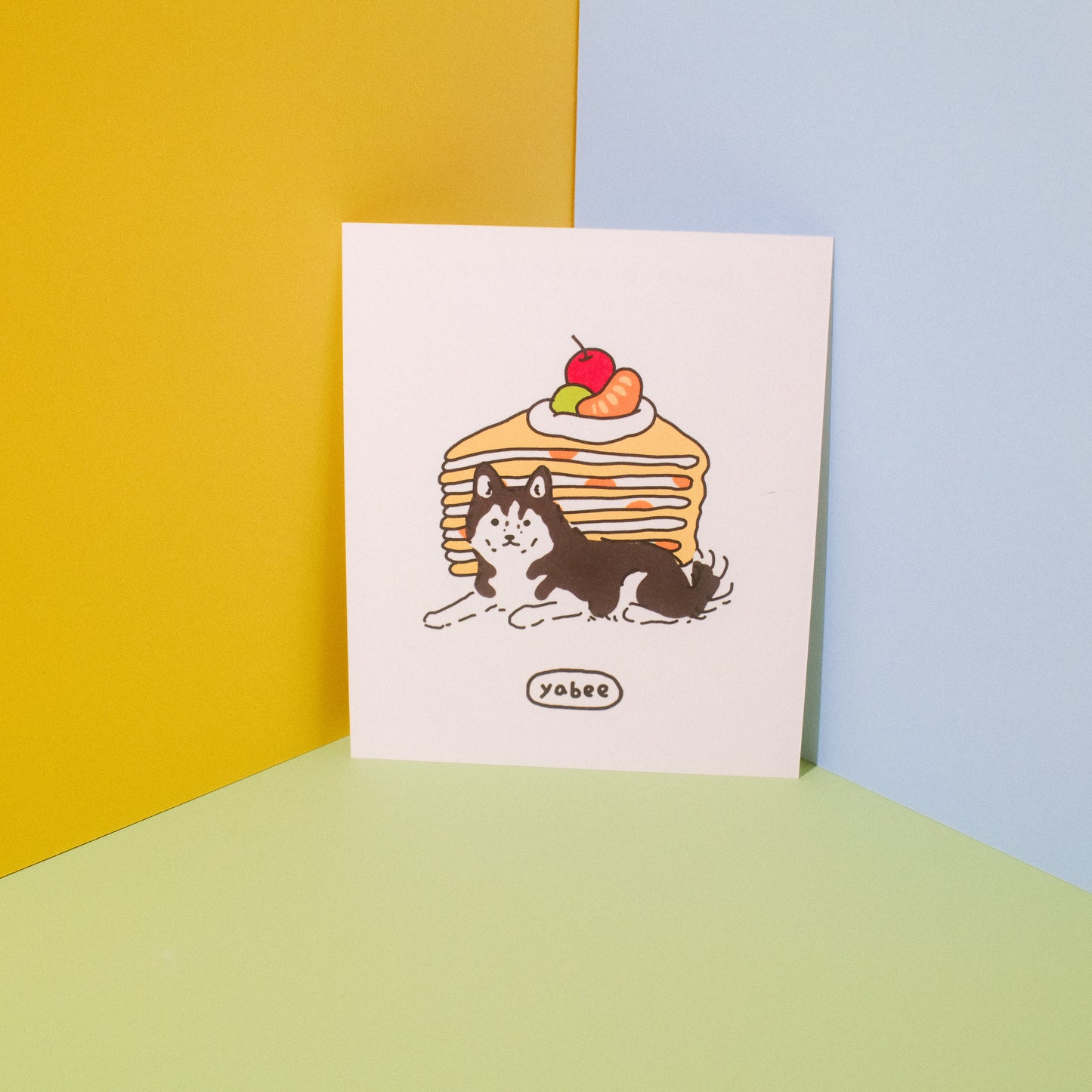 Yabee Happy Zoo Dog Dessert Mini Postcard | Double-Sided Journaling Cards (6 Designs)