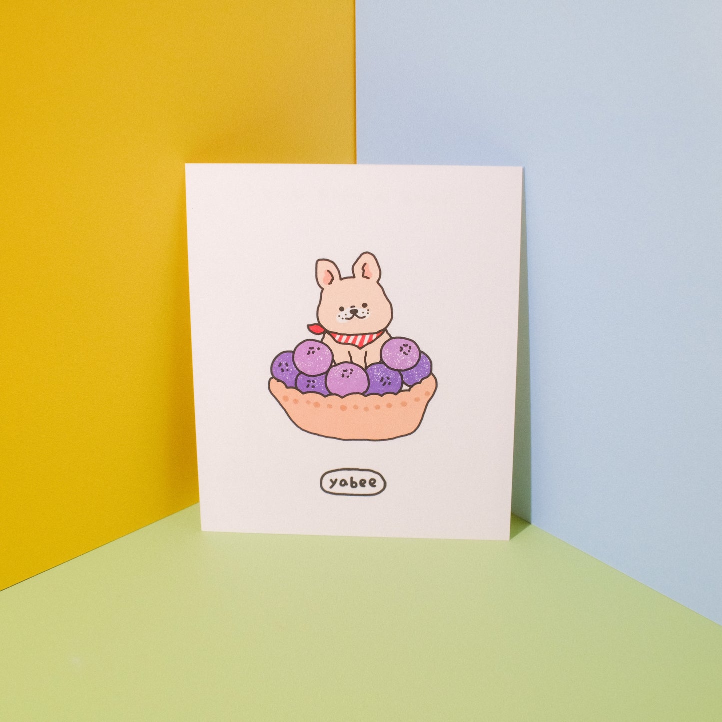 Yabee Happy Zoo Dog Dessert Mini Postcard | Double-Sided Journaling Cards (6 Designs)