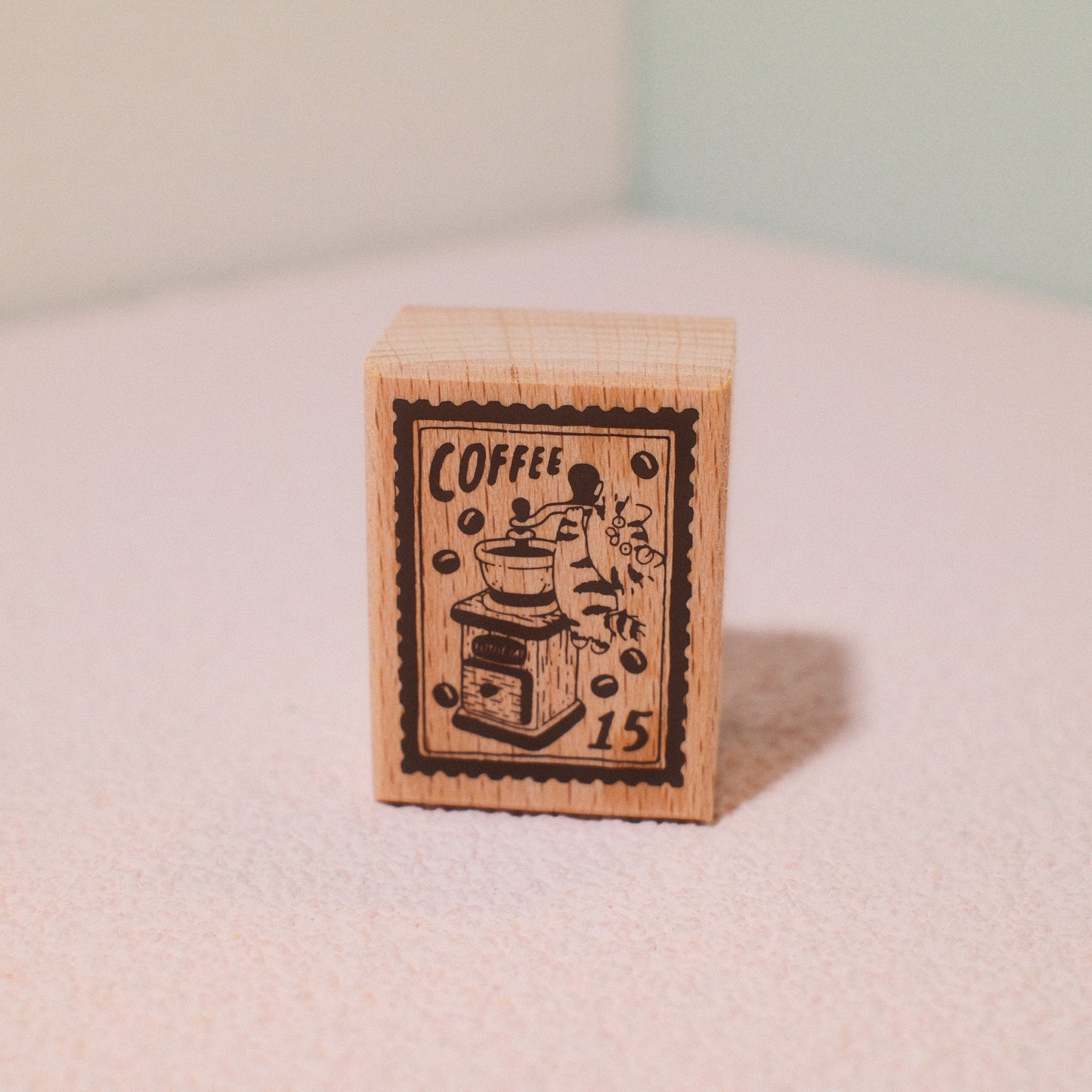 Meow Cat Coffee Stamp – Beech Wood Rubber Roll Stamp