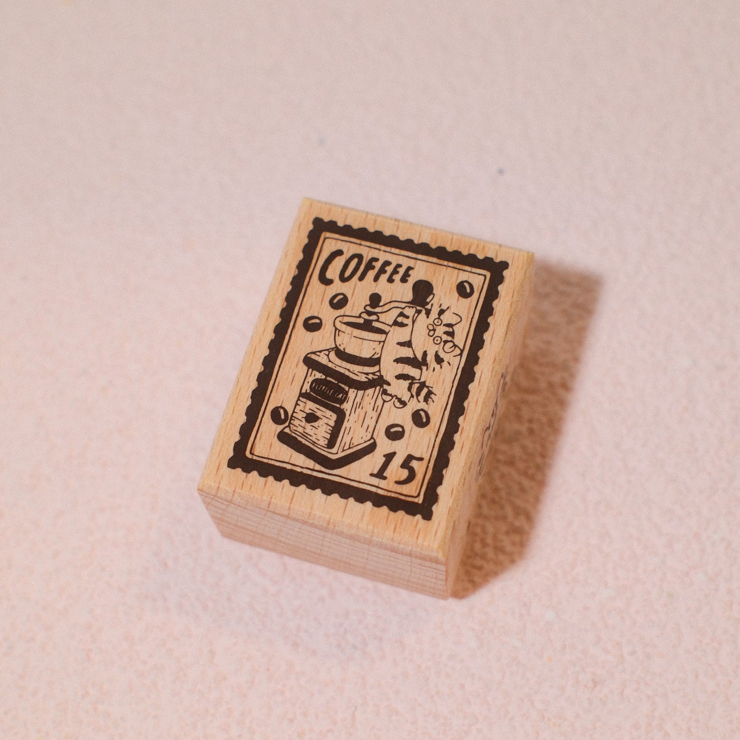 Meow Cat Coffee Stamp – Beech Wood Rubber Roll Stamp