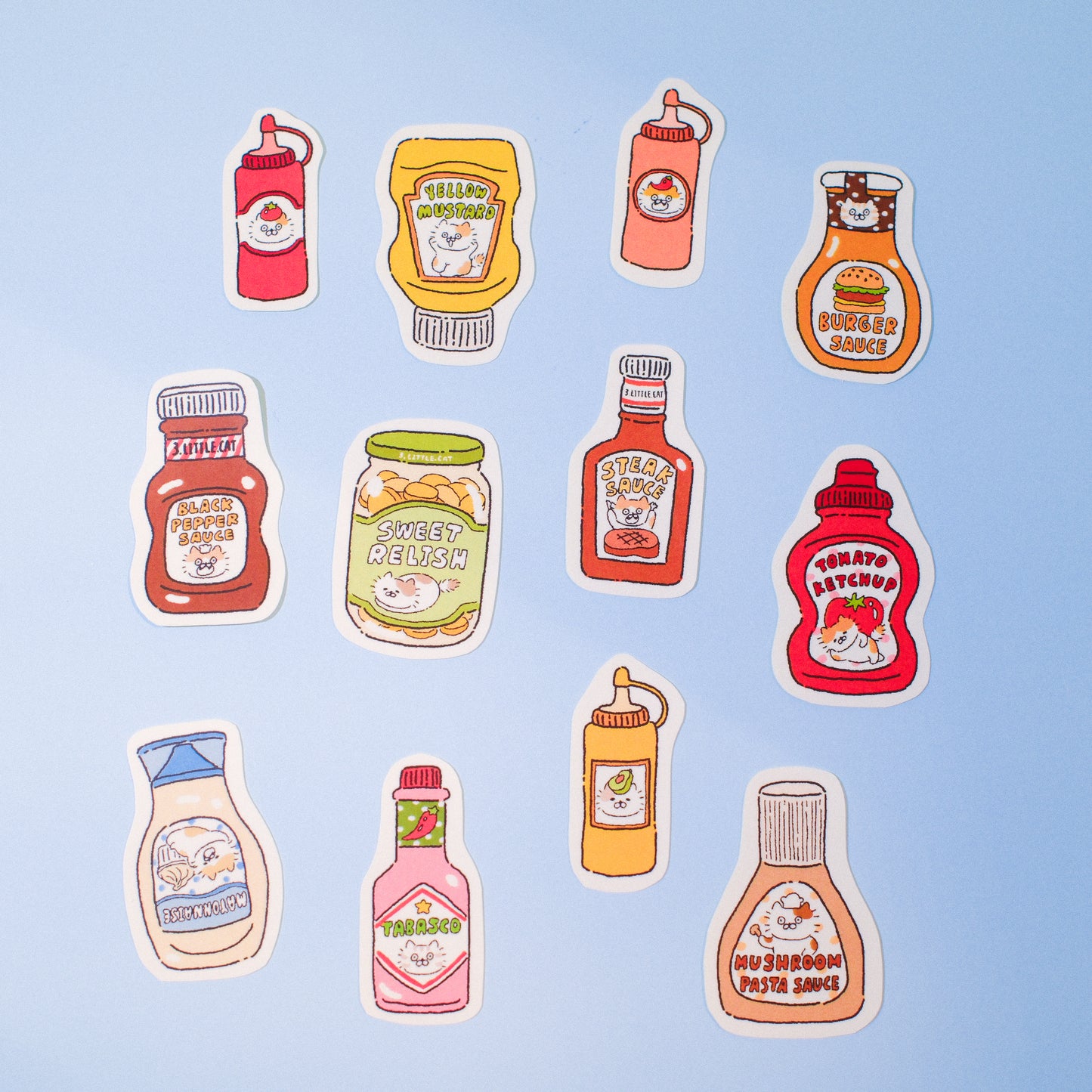 3 Little Cats Retro Diner Sticker Pack | Vintage-Style Matte Stickers (3 Designs)