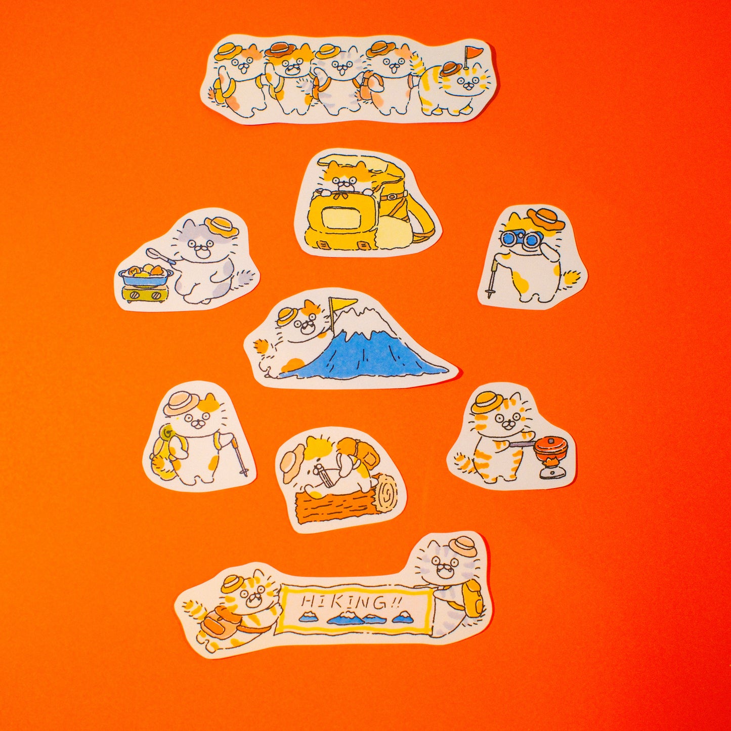 3 Little Cats Outdoor Sticker Pack | Hiking & Camping Cats Matte Stickers (2 Designs)