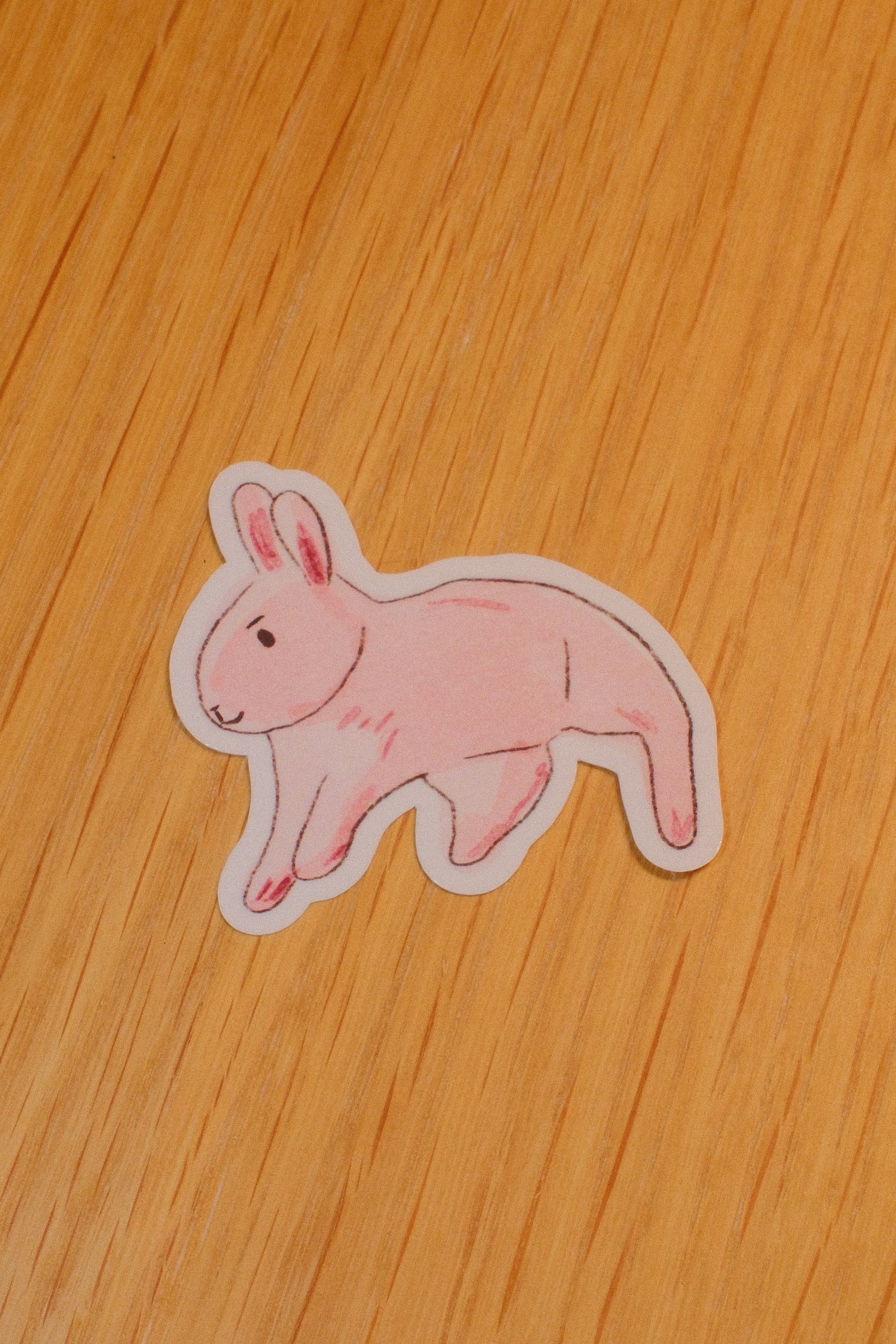 Clear Waterproof Bunny Sticker – 2x2.25" Vinyl Rabbit Decal