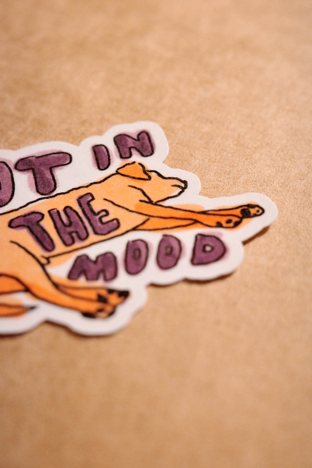 Not in the Mood Dog Sticker – Cute Lazy Dog Paper Sticker