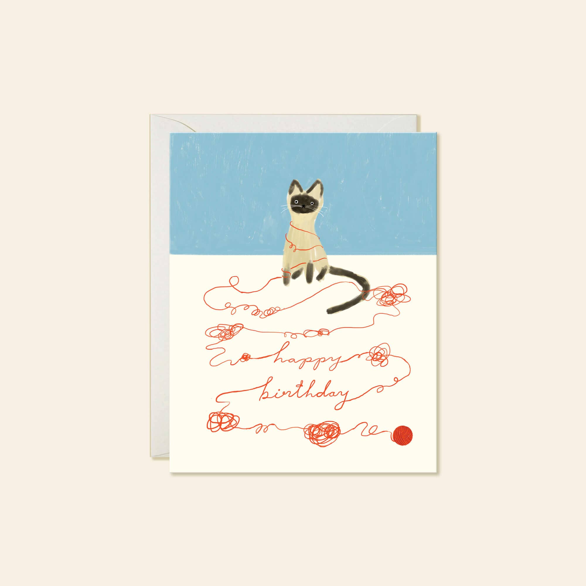 Cat String Birthday – Funny Cat Birthday Card