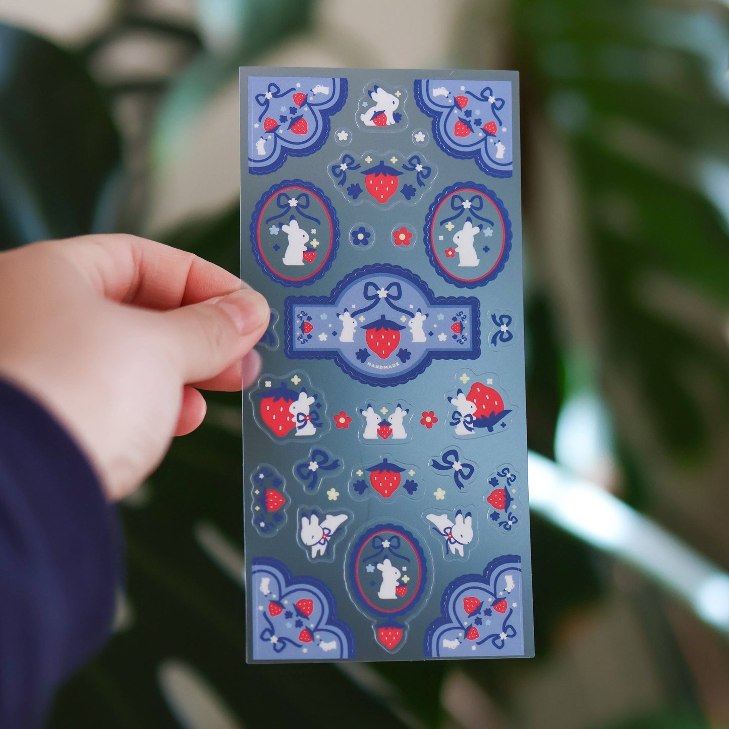 Clear Strawberry Medley Sticker Sheet – 6x3 in Decorative Stickers