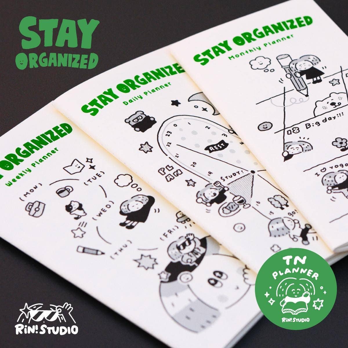 Traveler's Notebook Refill Daily, Weekly, Monthly Planner | Functional TN Insert | RiN! Studio
