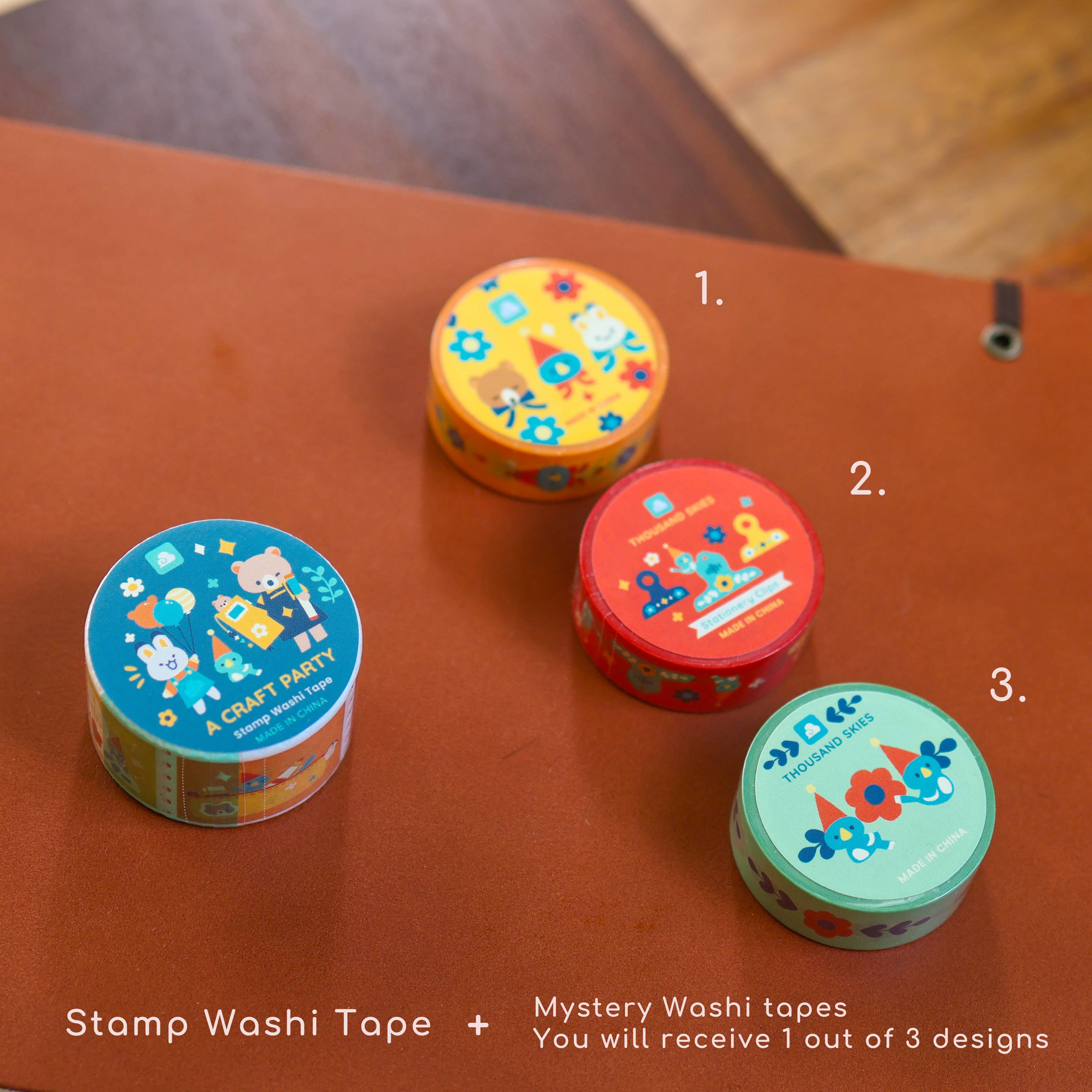 Stationery Tin Set with Stickers, Washi Tape & Stamps