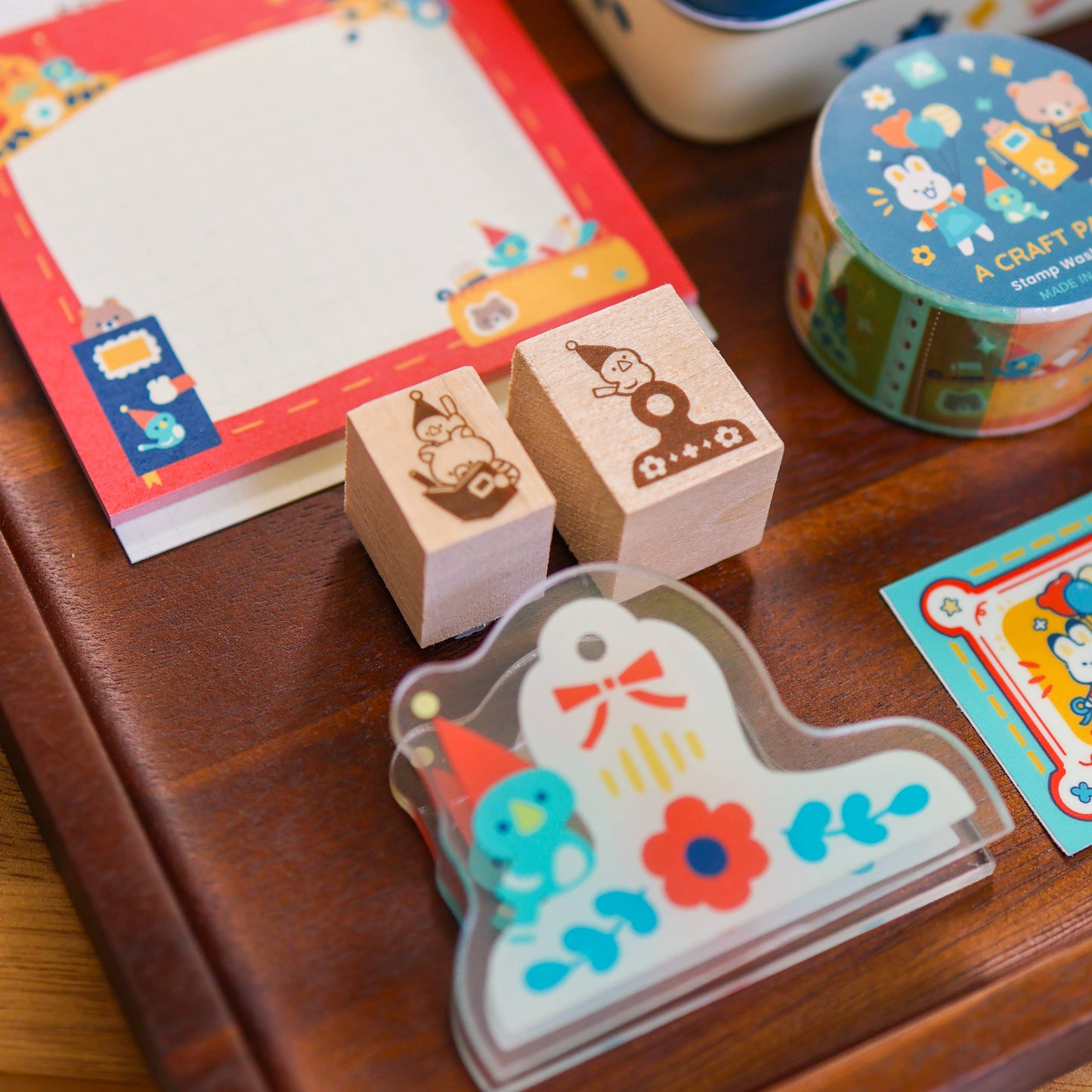 Stationery Tin Set with Stickers, Washi Tape & Stamps