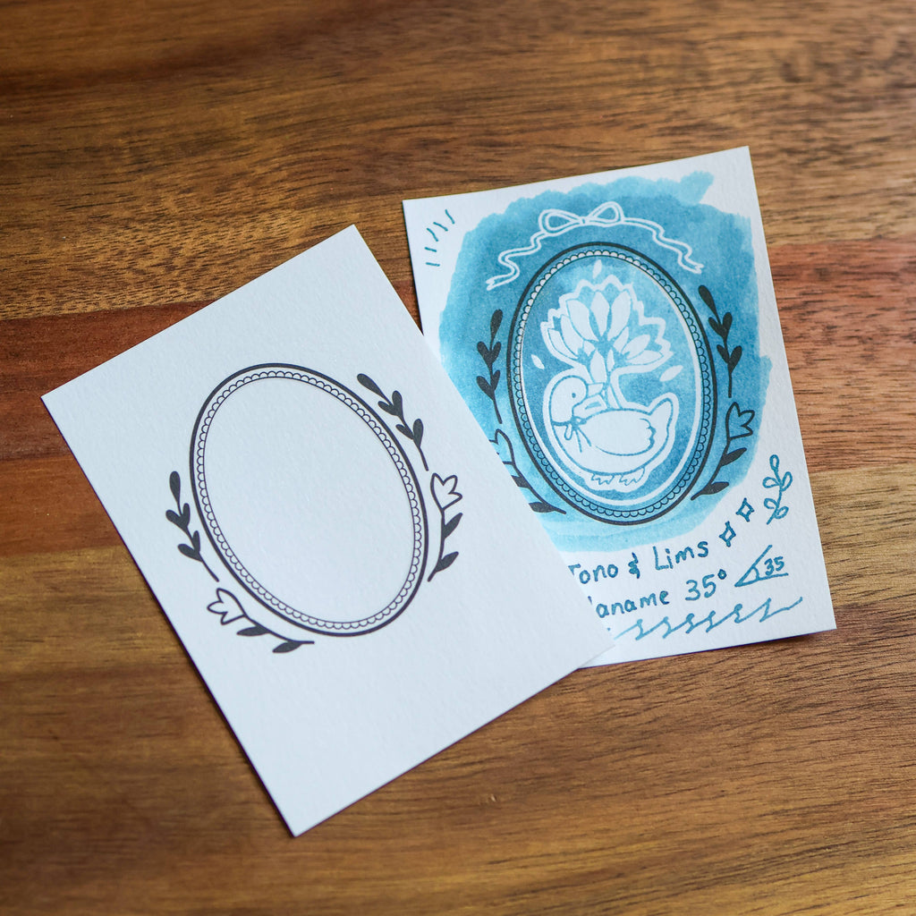 Flower Tales Ink Swatch Cards – 12 Cotton Cards for Coloring