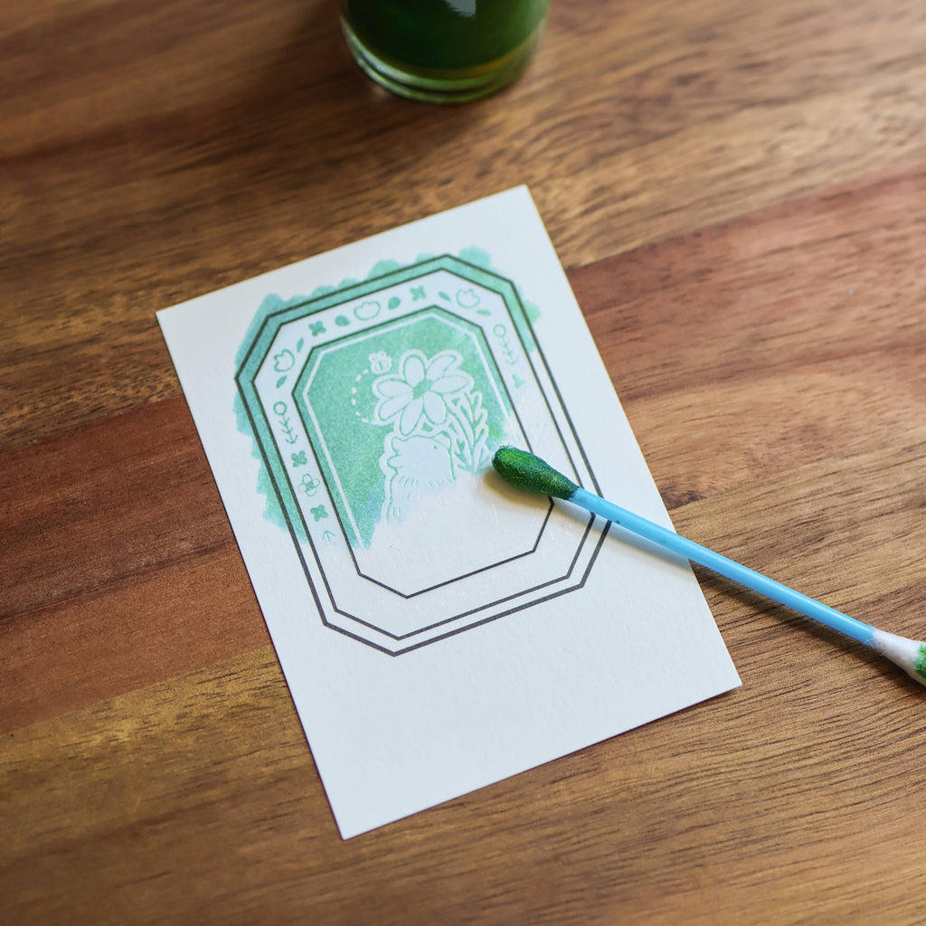 Flower Tales Ink Swatch Cards – 12 Cotton Cards for Coloring