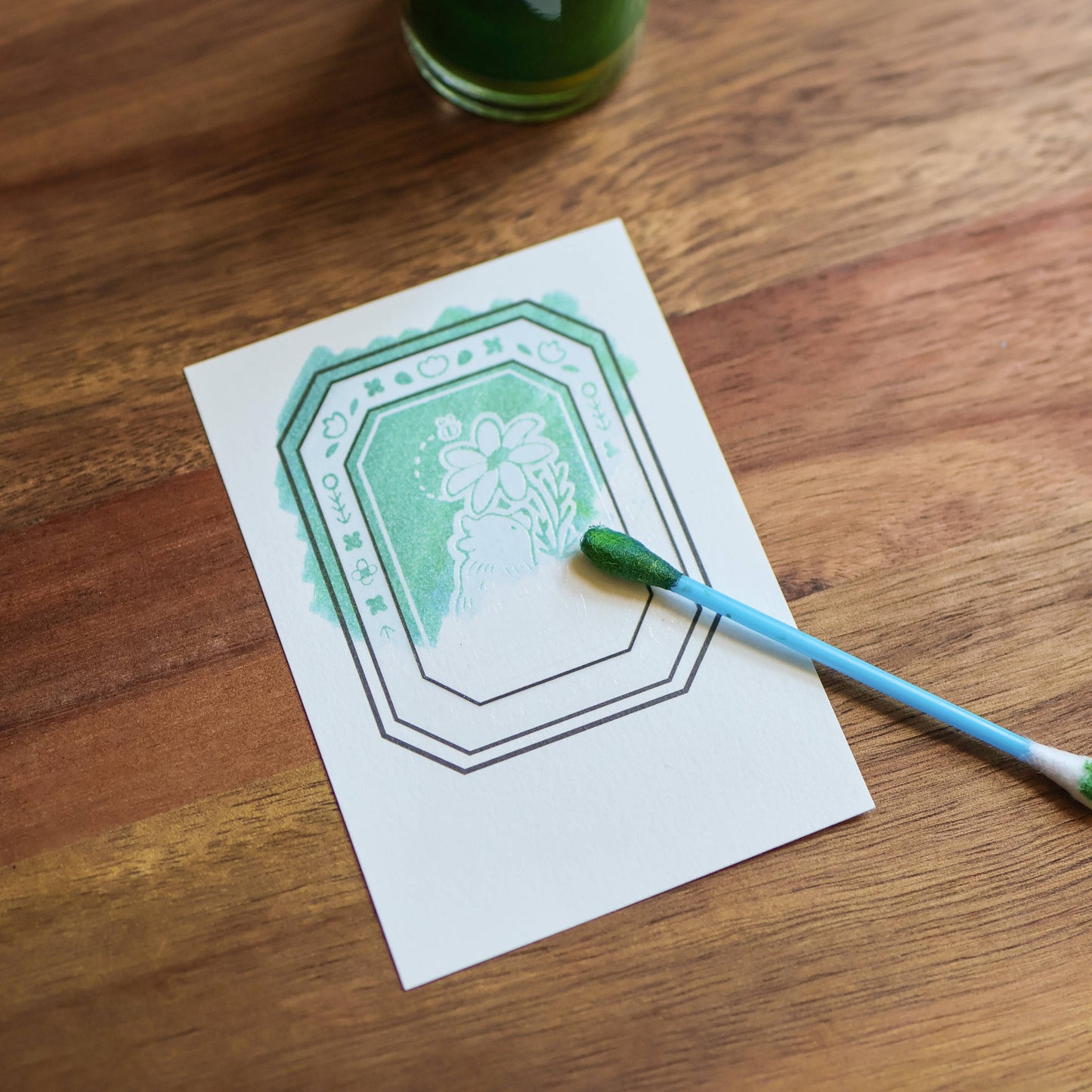 Flower Tales Ink Swatch Cards – 12 Cotton Cards for Coloring