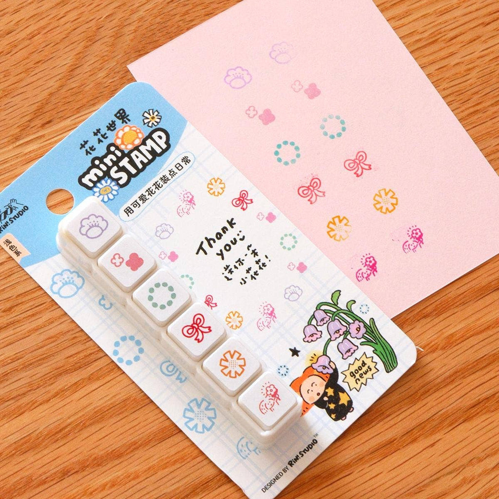 Mini 6 in 1 stamps - Flower - Portable size