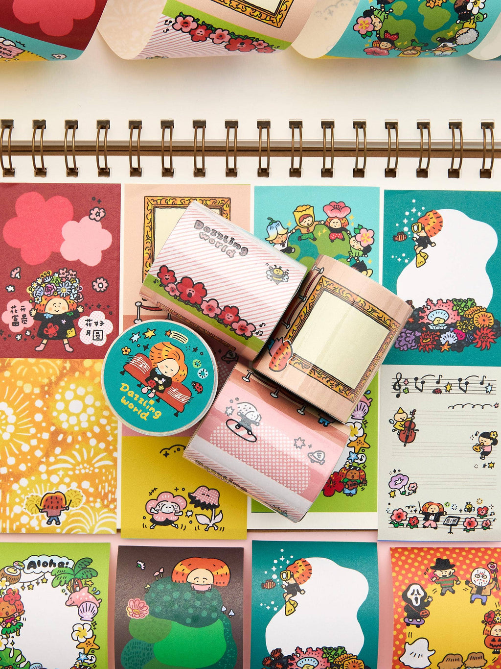 Writable washi tape - Dazzling World | Jourrnal Tape | RiN! Studio