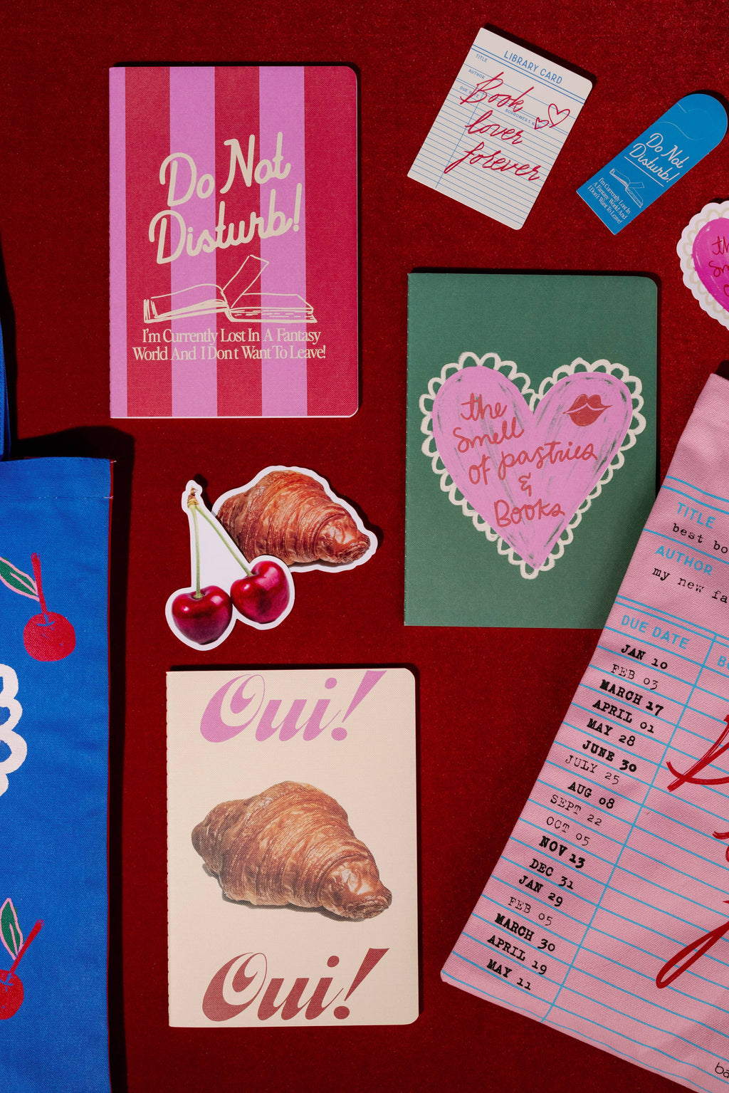 Rough Draft Notebook Set, Pastries and Books