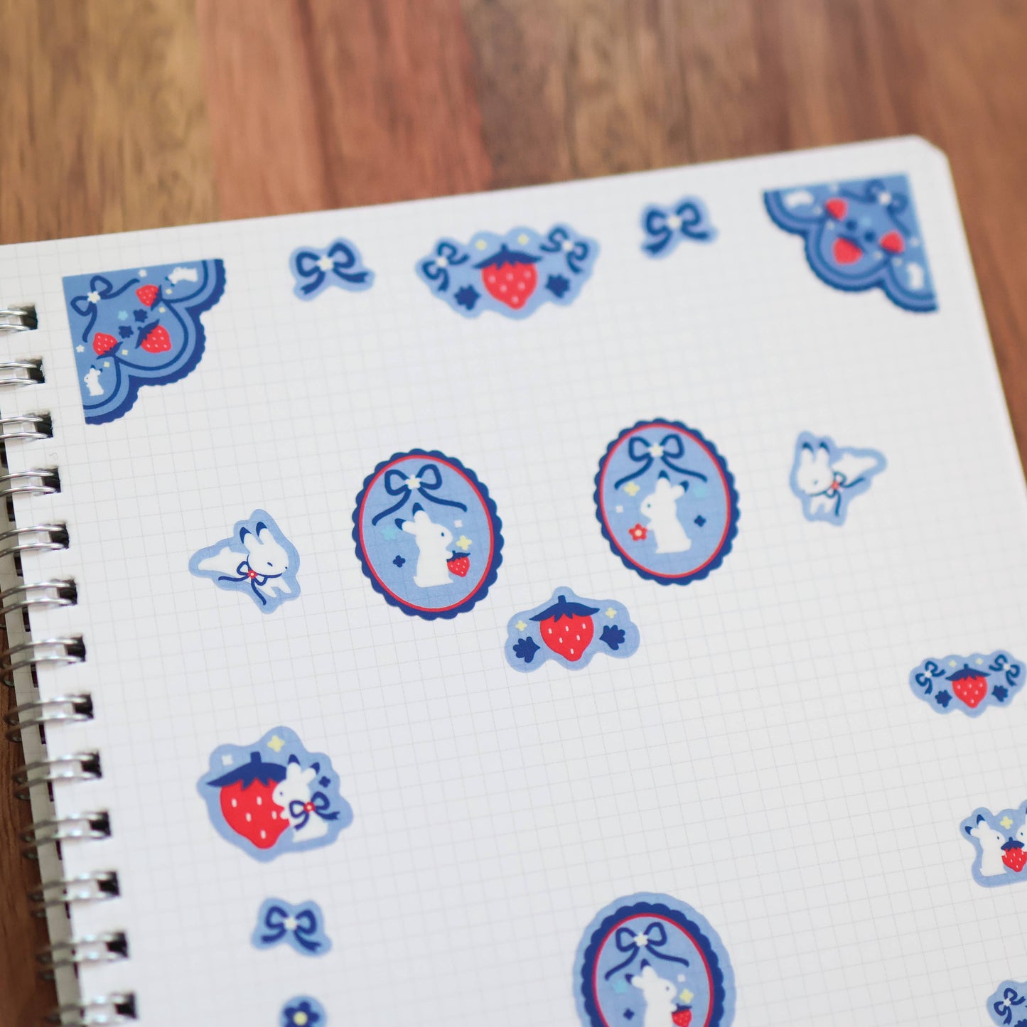 Clear Strawberry Medley Sticker Sheet – 6x3 in Decorative Stickers