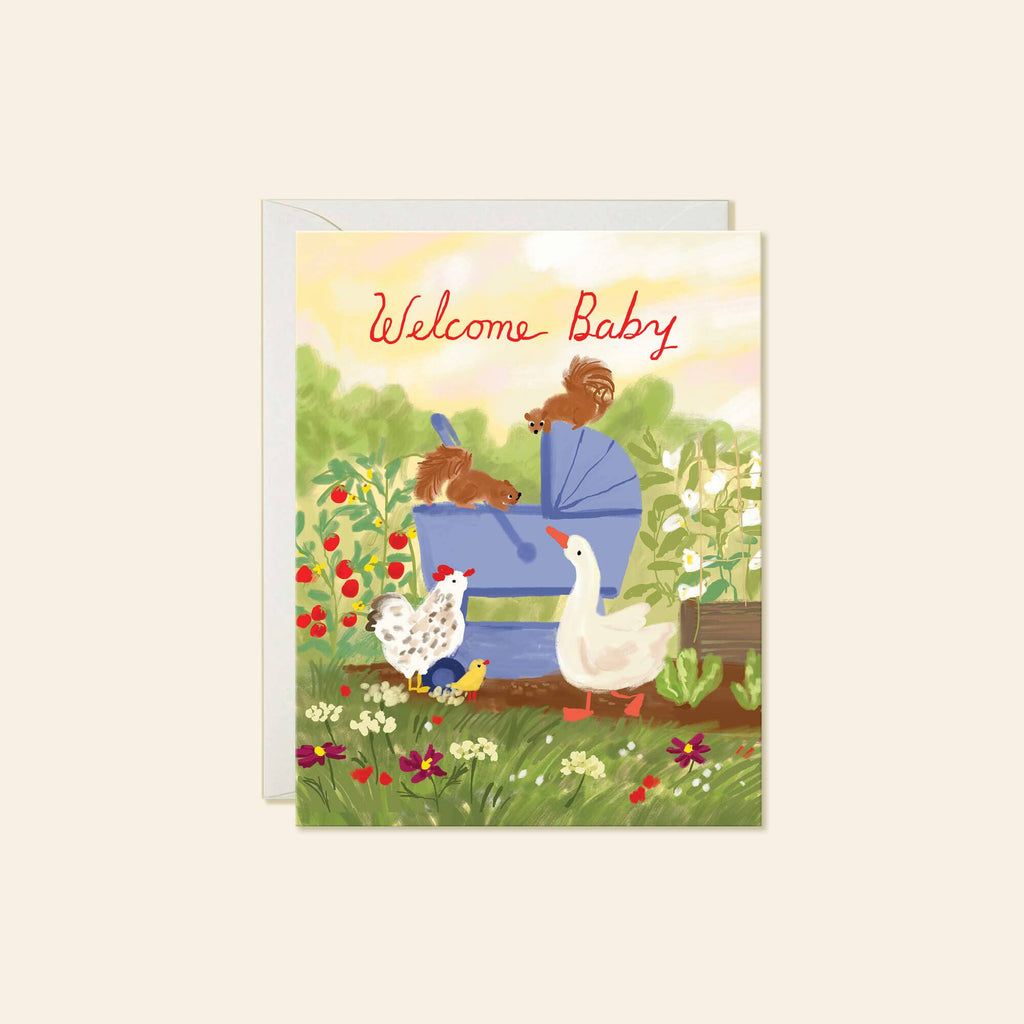 Farm Baby Card – Sweet Animal Welcome Baby Card