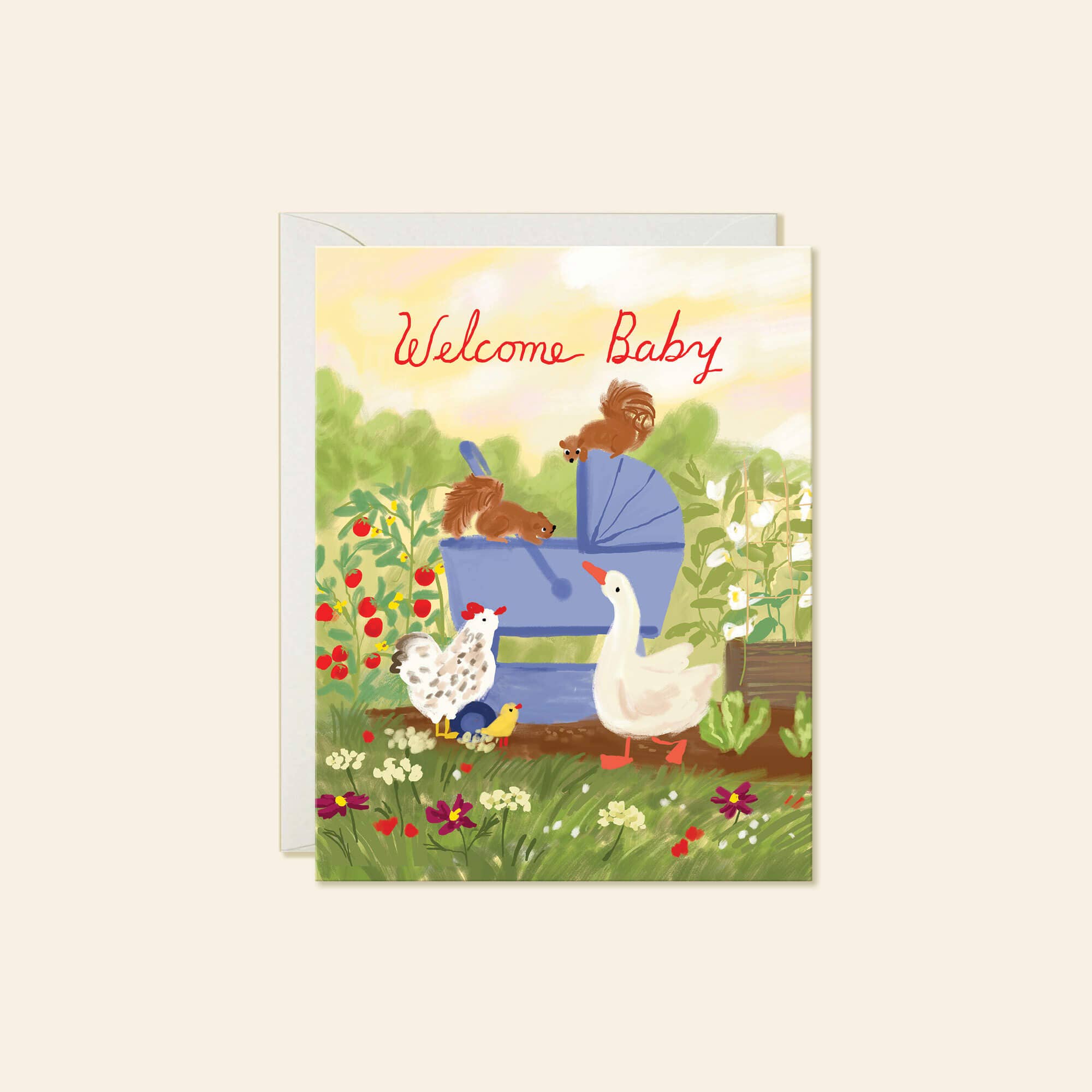 Farm Baby Card – Sweet Animal Welcome Baby Card