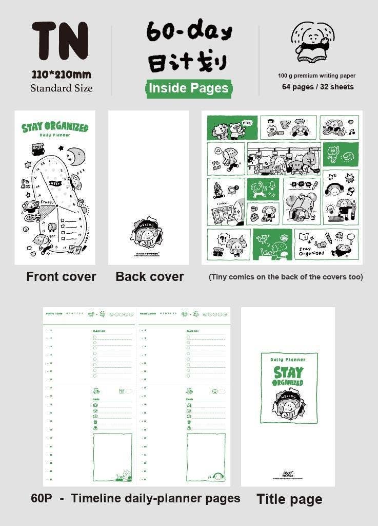 Traveler's Notebook Refill Daily, Weekly, Monthly Planner | Functional TN Insert | RiN! Studio