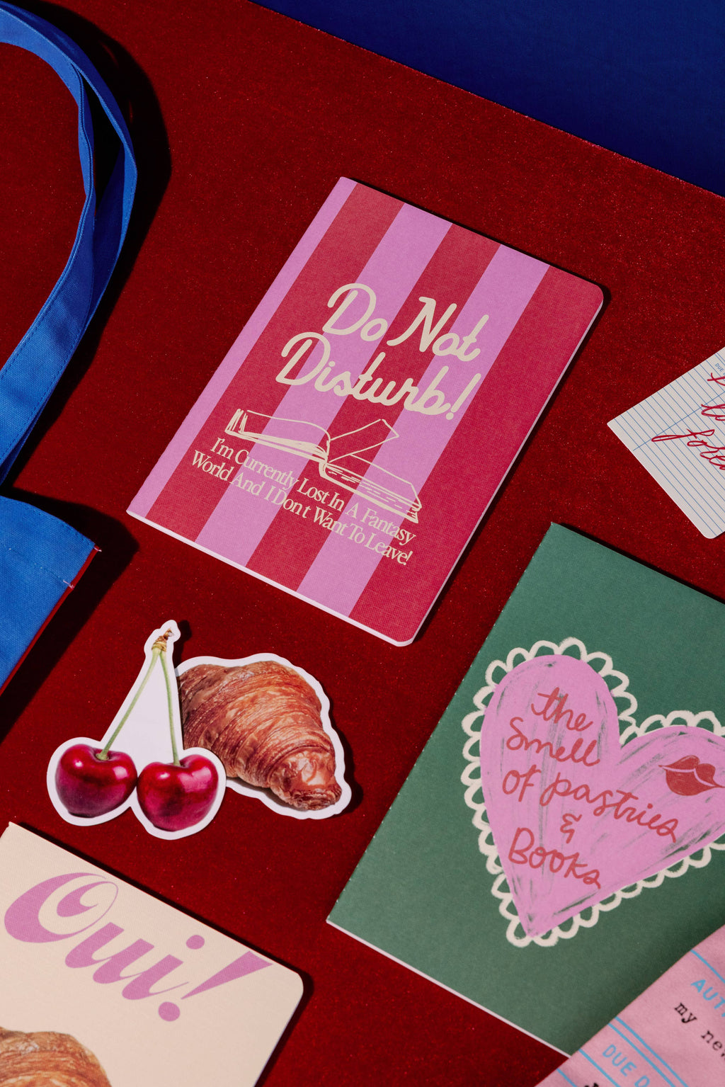 Rough Draft Notebook Set, Pastries and Books