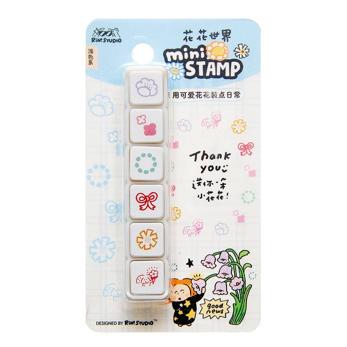 Mini 6 in 1 stamps - Flower - Portable size