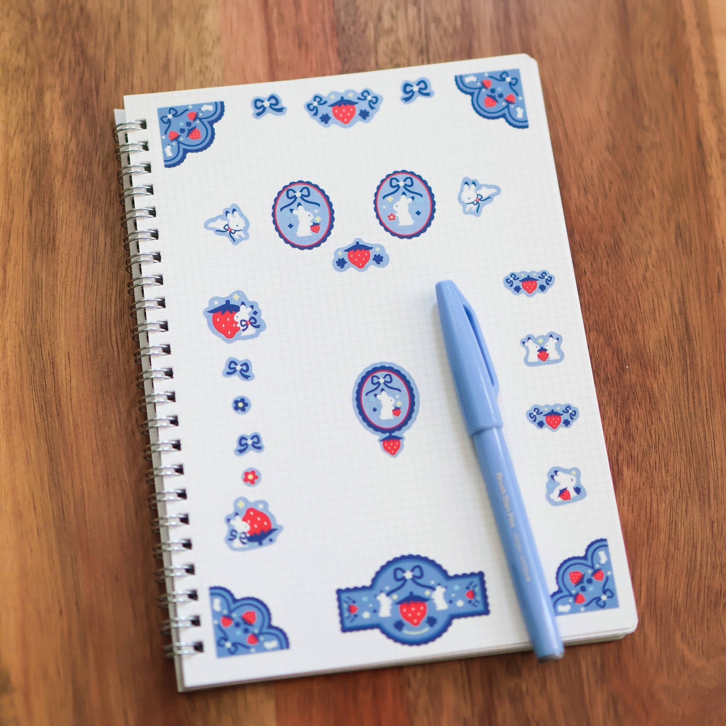 Clear Strawberry Medley Sticker Sheet – 6x3 in Decorative Stickers