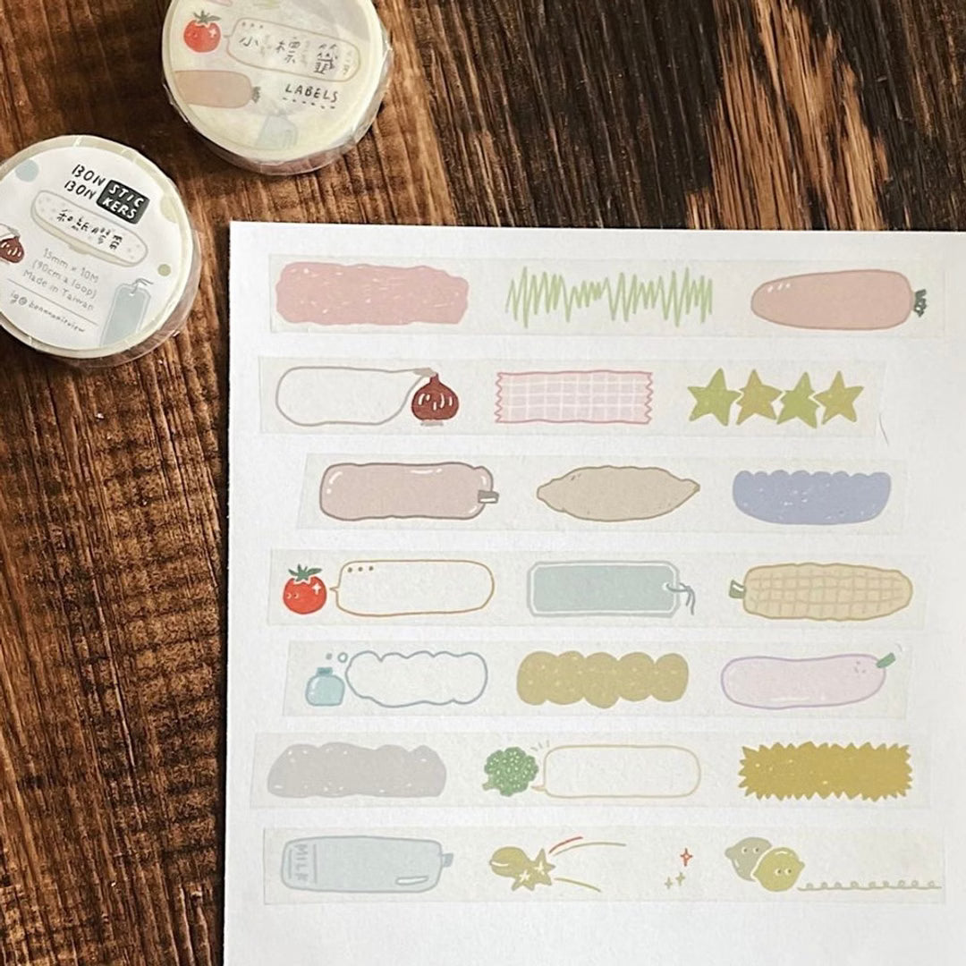 Bon Bon Stickers Little Labels Washi Tape – Writable 15mm × 10m