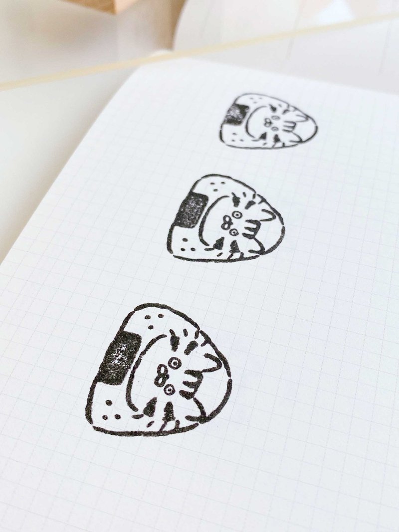 Meow Cat Rice Ball & Notes Stamp Set – Beech Wood Rubber Stamps