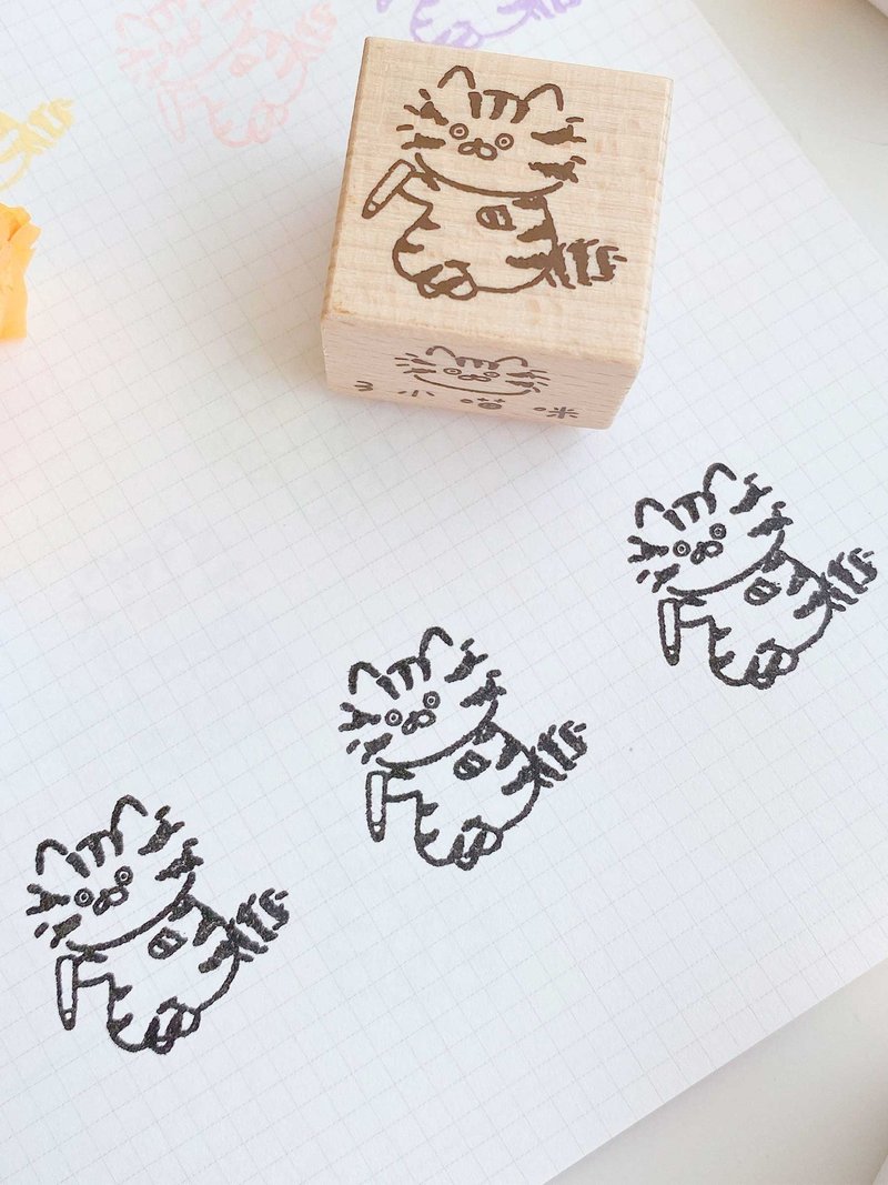 Meow Cat Rice Ball & Notes Stamp Set – Beech Wood Rubber Stamps