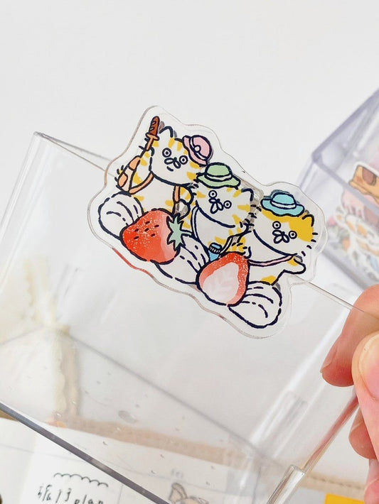 3 Little Cats Fairy Tale Adventure Acrylic Clip | 5x5cm Double-Sided