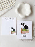 Yabee Happy Zoo Dog Dessert Mini Postcard – Kawaii Illustrated Collectible Card