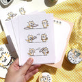 Playful Cat Hula Hoop Postcard – Double-Sided 4.1x5.8in (10.5x14.8cm) Illustration