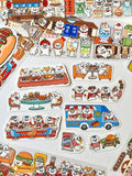 3 Little Cats Retro Diner Sticker Pack | Vintage-Style Matte Stickers (3 Designs)