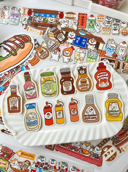 3 Little Cats Retro Diner Sticker Pack | Vintage-Style Matte Stickers (3 Designs)