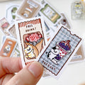 3 Little Cats Bistro Vintage Ticket Sticker Pack – 36 Pcs Journal Stickers