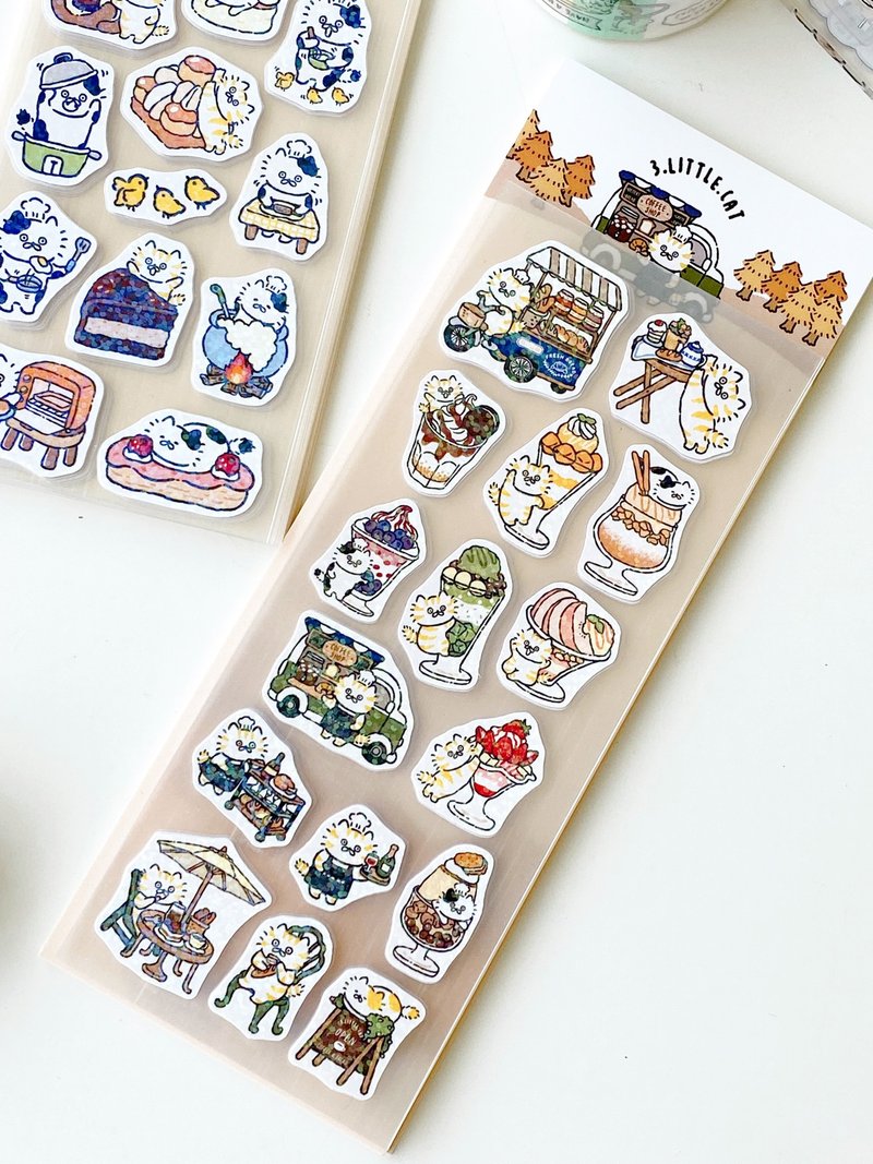 3 Little Cats Holographic Stickers | Planner & Journal Die-Cut Pack (3 Designs)