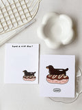 Yabee Happy Zoo Dog Dessert Mini Postcard | Double-Sided Journaling Cards (6 Designs)
